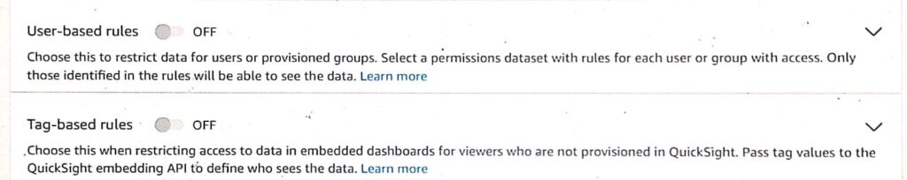 Row level security Quicksight
